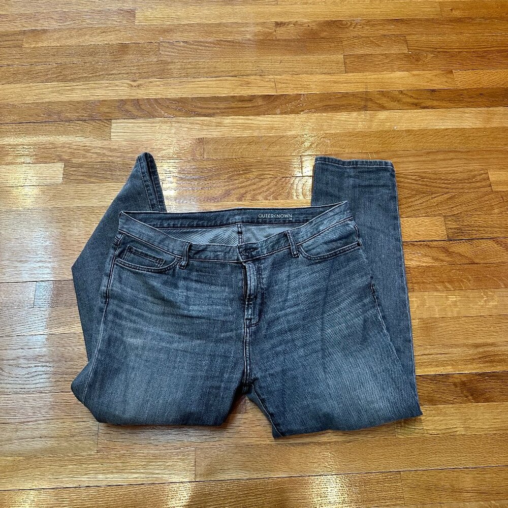 Outerknown Jeans Mens 38x30 Gray Denim Zip Fly SEA Local Straight Organic